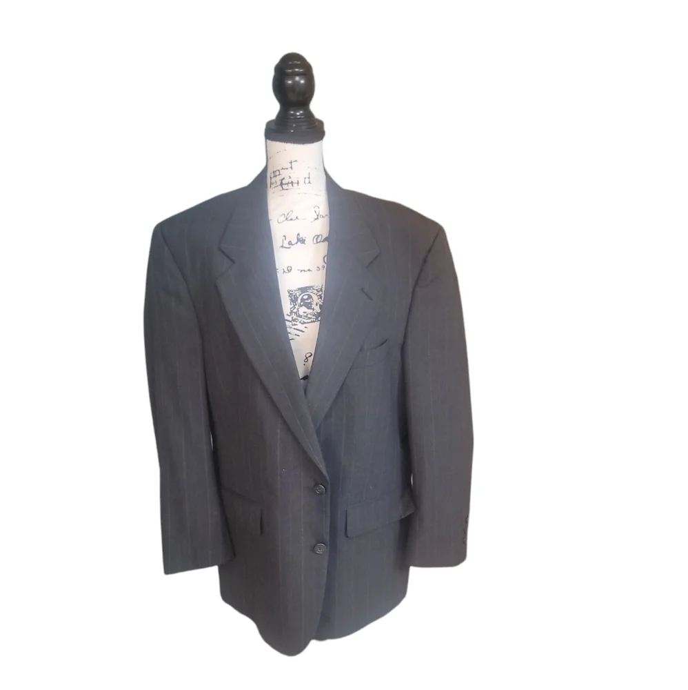 Christian Dior Monsieur Vintage Mens Stripe 2‎ Button Dress Blazer/Jacket 48R